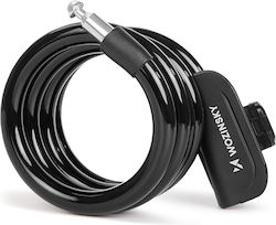 Wozinsky Wpb-01r Portable Bike Lock Anti-theft Cable 2 Keys Electric Bikes Motorcycles Black