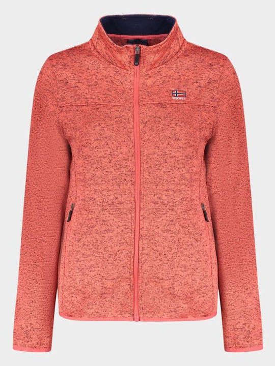 Women's Orange Zip-Up Cardigan