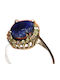925 Silver Ring Size 19.5 Sapphires Songea Blue Natural Sapphire