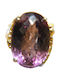 Artistic Silver Ring Natural Amethyst Sapphires Size 16