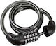 Avizar 120cm 5-digit Combination Spiral Cable Lock Iron Head Black