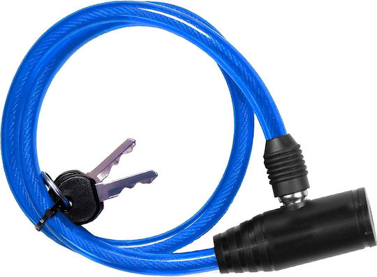 Avizar Compact Round Head Anti-theft Cable Key Lock Bicycles Scooters Blue