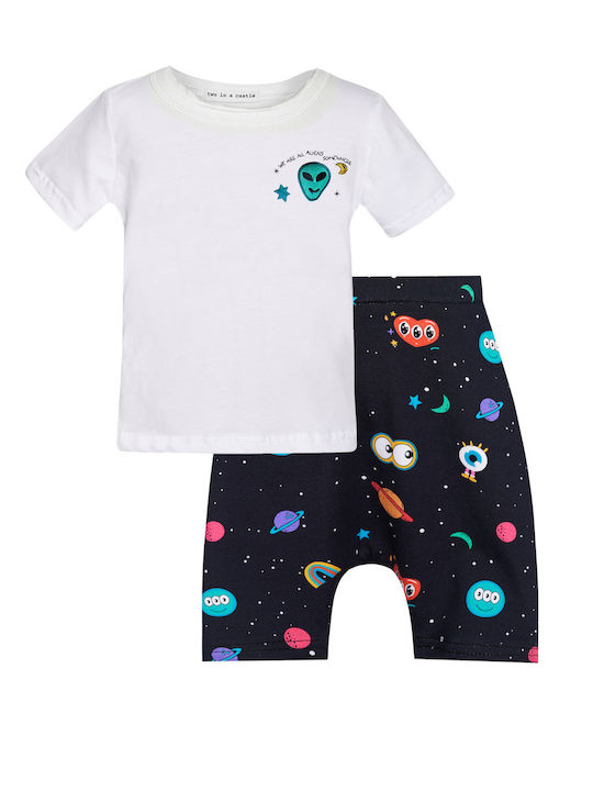 Set pentru copii cu pantaloni Vară 2buc Alb