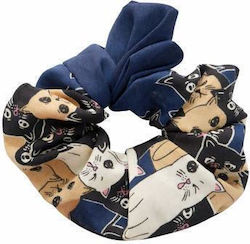 Scrunchie Сура За Коса Котенце Син 11327