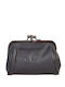Small Leather Women's Wallet Coins Black