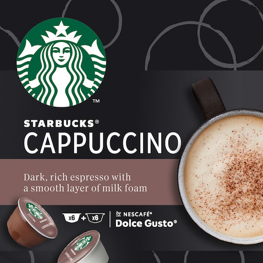 Starbucks Κάψουλες Cappuccino Συμβατές με Μηχανή Dolce Gusto 12caps