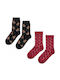 Walk Bamboo Damen Weihnachtssocken Black/Red 2Pack