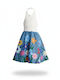 Mädchenkleid Ärmellos Blau