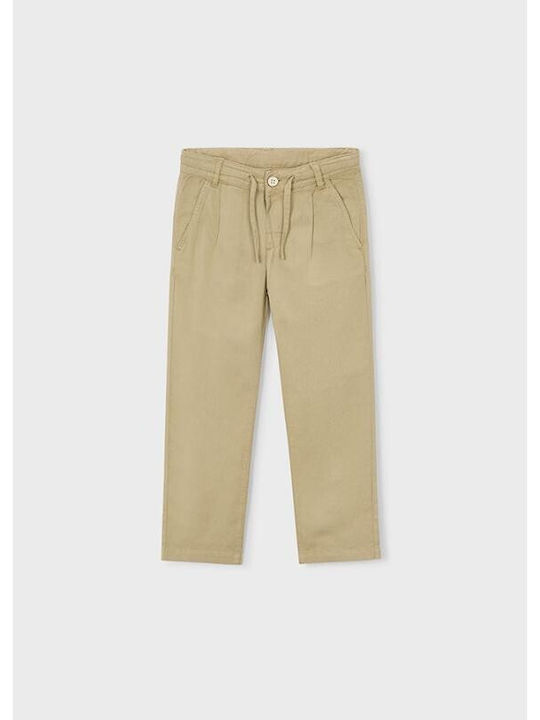 Mayoral Kinderhose Chino Leinen Beigefarben