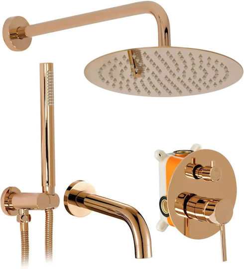 Rea Lungo Set Mixer, Gură, Telefon & Cap Duș Îngropată pentru Cadă