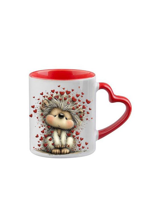 Κούπα Αγίου Βαλεντίνου Cute Animal Κόκκινη Λαβή...