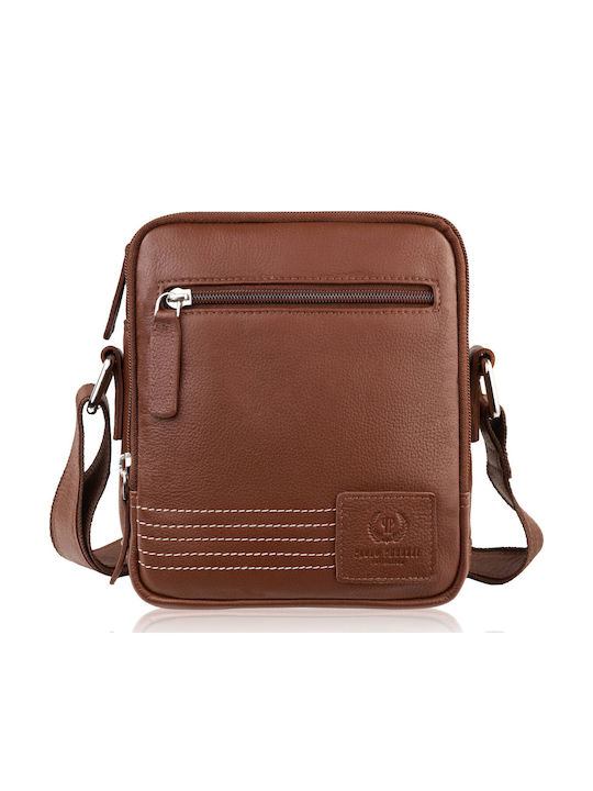 Leather Men's Shoulder / Crossbody Bag Tabac Brown