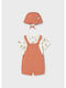 Kids Set With Dungarees Summer 3 Pieces Orange