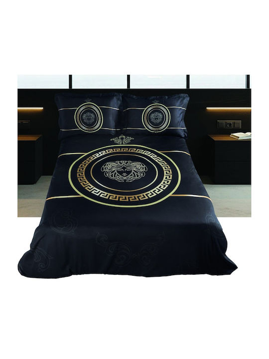 Makis Tselios Home Duvet Cover Set Cotton Satin Queen with 2 Pillowcases 240x250 Medusa Multicolored