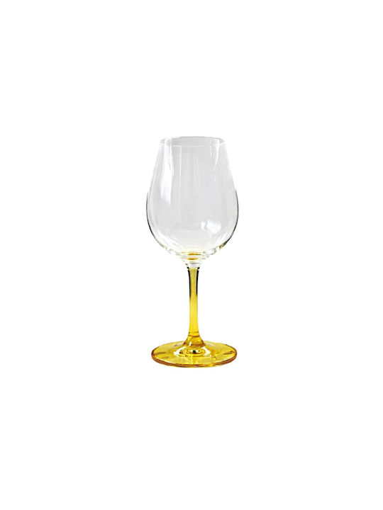 Domumart Set de pahare pentru Vin Alb din Cristal în Culoarea Galben Cu picior 450ml 6buc