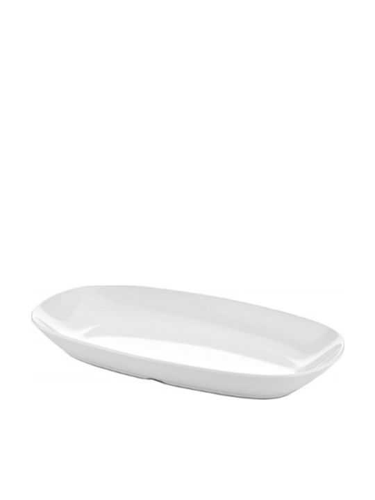 Atlas Melamin Servierplatte Oval Melamin Weiß 24x14cm 1Stück