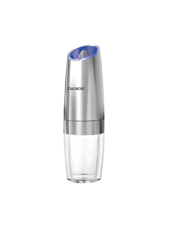 Avizar Electric Gravity Mill Pepper Salt Ceramic Mechanism Silver