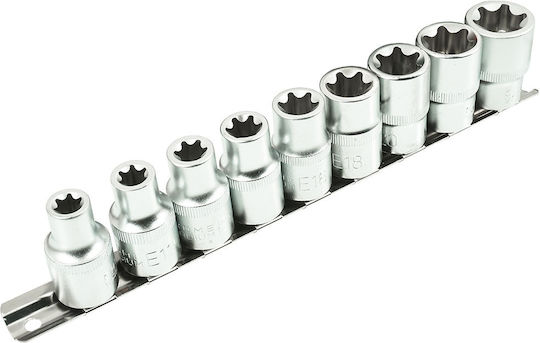Verke Căpăcei Torx cu Patrat de Prindere 1/2" Set 9buc