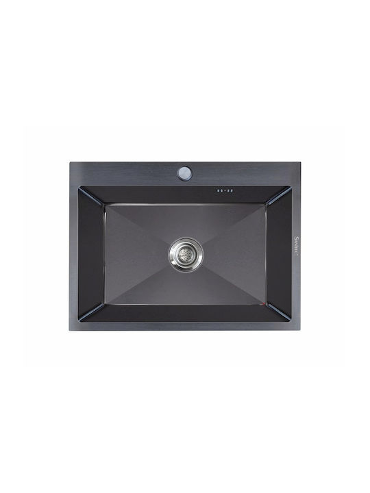 Sanitec Επικαθήμενος Νεροχύτης Inox Μ60xΠ50cm Γκρι
