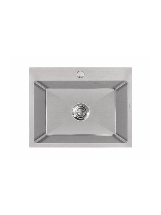 Sanitec Επικαθήμενος Νεροχύτης Inox Σατινέ Μ60xΠ50cm Γκρι