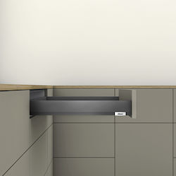 Metallic Drawer Blum Merivobox N Height 8.55cm Depth 50cm Load Capacity 40 Kg Dark Gray Grey Orion