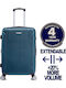 Quasar Μεσαία Βαλίτσα Ταξιδίου Σκληρή Petrol Blue με 4 Ρόδες Ύψους 66.5εκ.