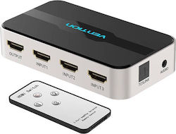 Vention HDMI-Schalter 4K 3 in 1 Audio Aux F Port 60Hz 3D Schwarz Vention HDMI-Schalter 4K 3 in 1 Audio Aux F Port 60Hz 3D Schwarz