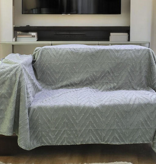 Linea Home Zic Dreisitzer-Sofa Wurf Pelzartig 180x300cm Grau