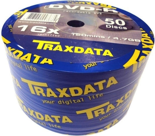 Traxdata Εγγράψιμα DVD-R 16x 4.7GB Cake Box 5τμχ