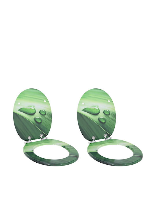 vidaXL Plastic Toilet Seat Green 38cm