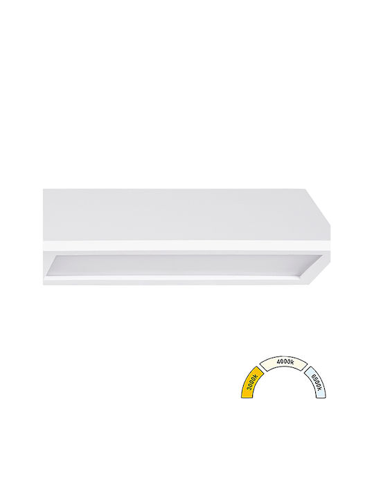 Adeleq Стенно Външно Осветително Тяло LED IP65 8W с Регулируемо бяло Светлина 20x7.3x6.4εκ.