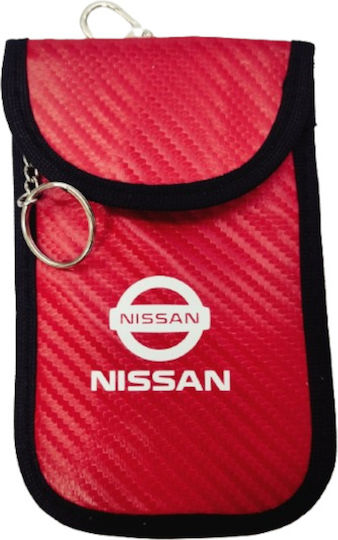 Signal Blocking Case – Protective RFID Car Key Cover Nissan Red Car Key Inner Ring 14.5cmx9.3cm 10182-k