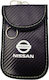 Signal Blocking Case – Protective RFID Car Key Cover Nissan Black Green Stitch Car Key Inner Ring 14.5cmx9.3cm 10184-k