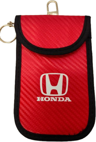 Signal Blocking Case – Protective Car Key RFID Cover Honda Red Inner Ring 14.5cmx9.6cm 10202-k
