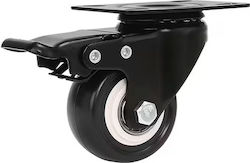 Roată De Tip Greu Rotativă Finetto Neagră Ø50mm Înălțime 74mm 40kg Da