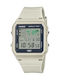 Casio Digital Men's Watch Battery with White Rubber Strap