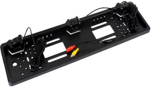 Car Parking System License Plate Frame with Camera and 2 Sensors in Black Color