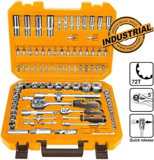 Ingco Set Ratchet 1\2" 90pcs