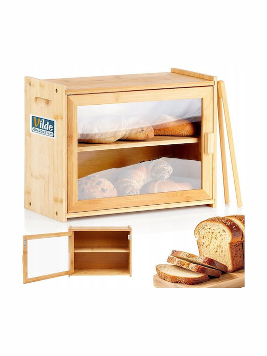 Vilde Ψωμιέρα με Καπάκι από Bamboo Διάφανη 40x20x31cm