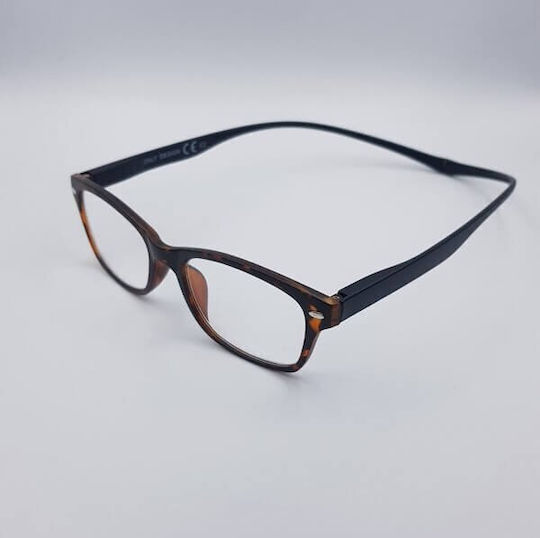 A-vision Reading Glasses +3.50 with Magnet in Brown color U420202-LG