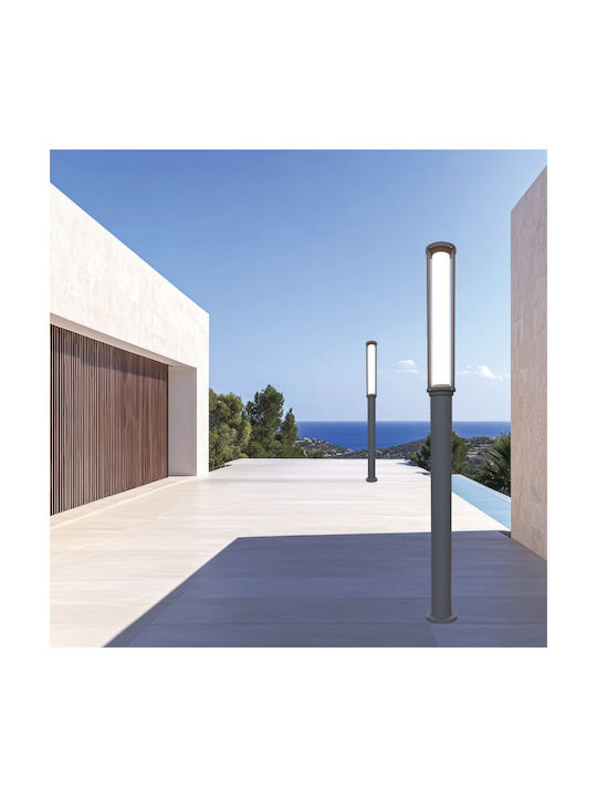 Zambelis Lights Φωτιστικό Κολώνα LED Εξωτερικού Χώρου 17W με Θερμό Λευκό Φως IP65 Γκρι