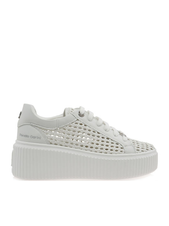 Damen Sneakers Λευκο Πλεκτο