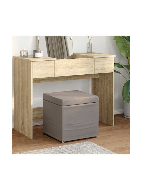 Stool For Kitchen Upholstered with Fabric Taupe...