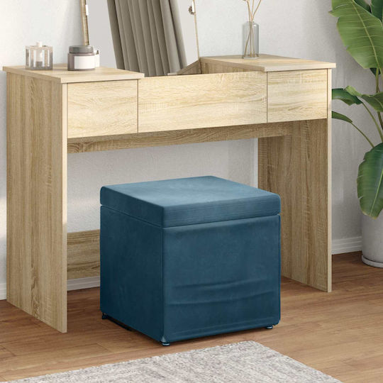 Hocker Für die Küche Gepolstert mit Samt Blue 41x41x40cm