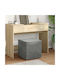 Stool For Kitchen Upholstered with Velvet Dark Grey 41x41x40cm
