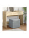 Stool For Kitchen Upholstered with Fabric Light Gray