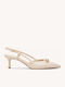 Beige Pumps Slingback Lackleder Textur