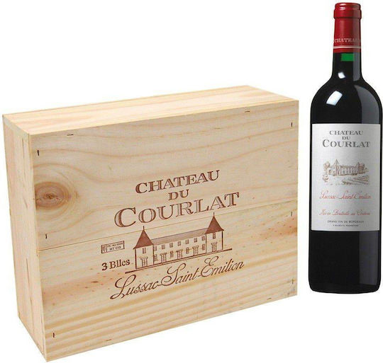 Chateau Du Courlat Wein Rot Trocken in Holzkiste 750ml