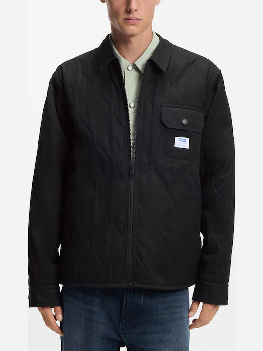 Hugo Βαμβακερό Overshirt Μαύρο