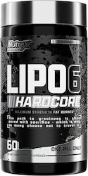 Nutrex Lipo-6 Hardcore с Кофеин / Термогенни Стимуланти 60 Капсули